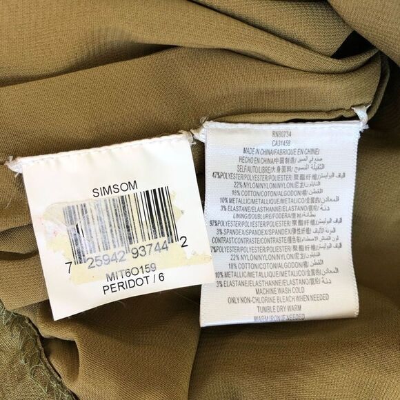 BCBGMAXAZRIA Silk Peridot Simsom Crosstop Cocktail Dress - Picture 13 of 14